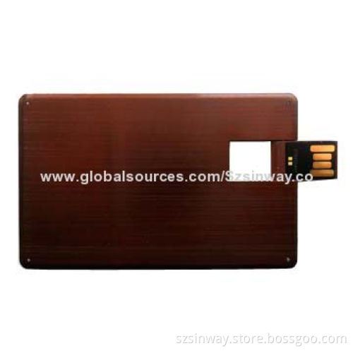 Slim Metal Card USB Flash Disk with UDP 2-64GB, Full Logos Printing